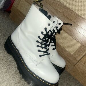 Dr. Martens Women's White Leather Boots